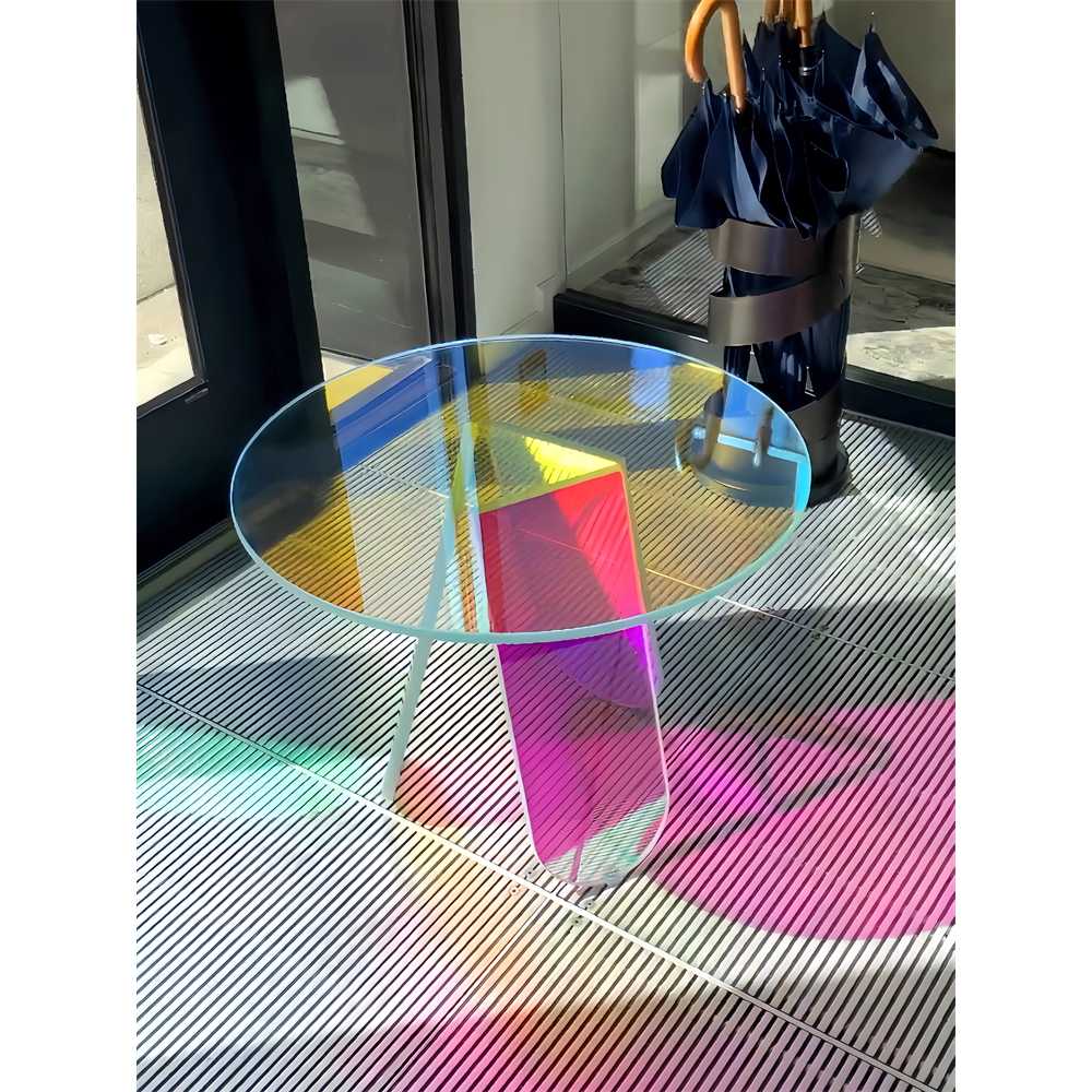 아크릴 테이블 투명 디자인 인테리어 포인트 북유럽 40x40cm - 상세 이미지 5