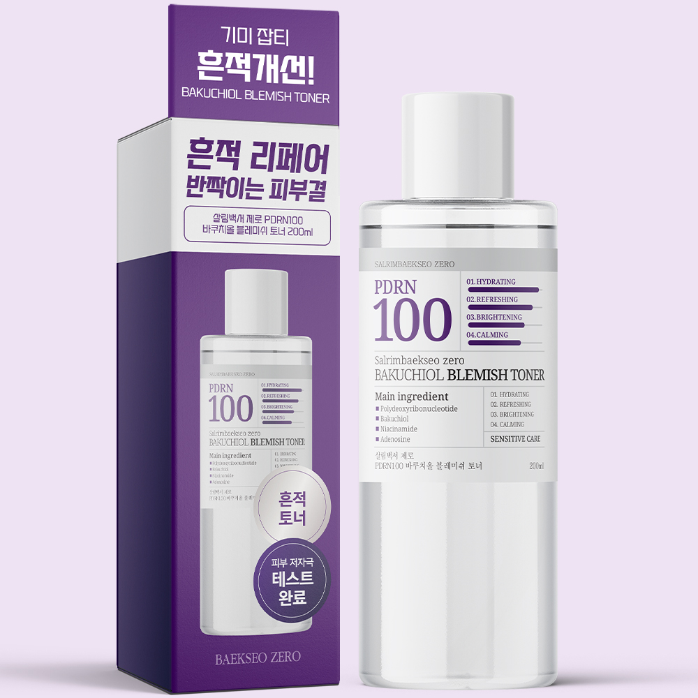 살림백서 제로 PDRN 100 바쿠치올 블레미쉬 토너 200ml 피부흔적 연어 주름개선 - 상세 이미지 5