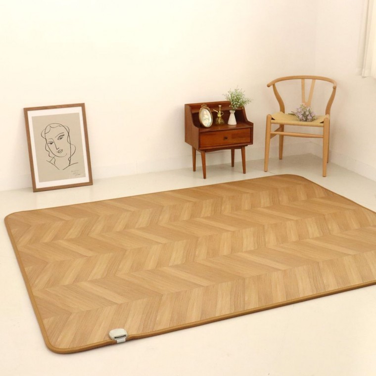 해링본 디자인 전기장판 183x230cm 침대 거실 소형 대형 온열 매트 - 상품 이미지