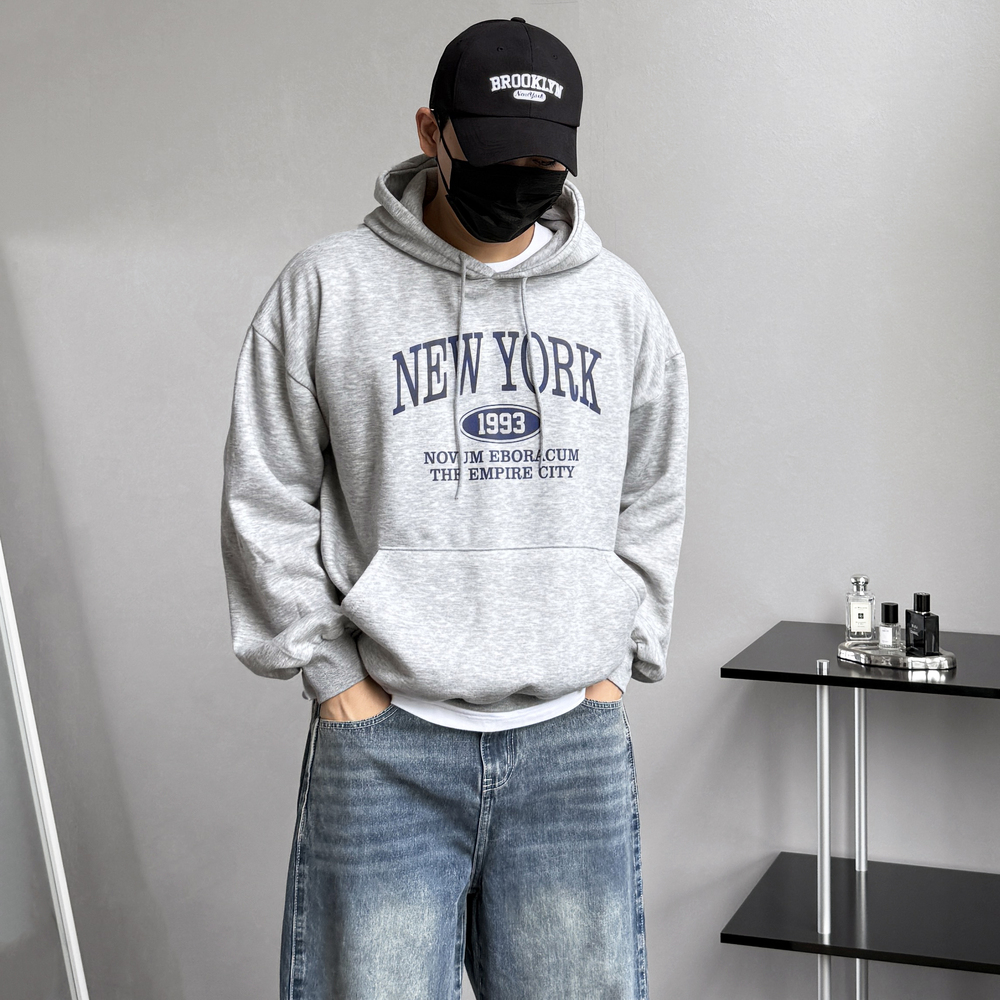 1+1 기모후드티 두꺼운후드티 어깨넓어보이는옷 - 상세 이미지 5