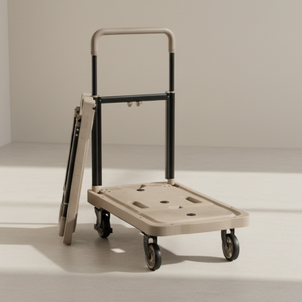 로티홈시스 접이식 카트 쇼핑 마트 손수레 핸드 시장 4바퀴 L(대형), 탄