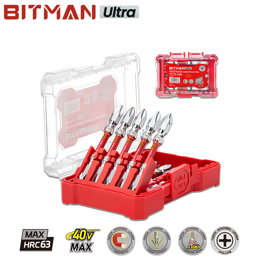 비트맨 비트 울트라 65mm HRC63 토션 임팩 드릴 십자 PH2 BPH265 1세트 - 상품 이미지