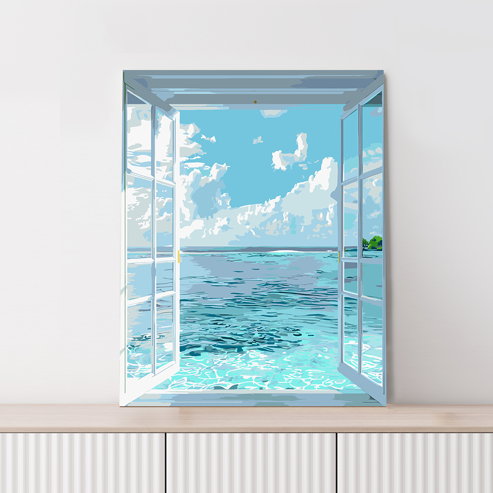 명화그리기 특대형 유화 그림 풍경화 감성 취미 그리기세트 DIY 바다빛 튤립 60x75