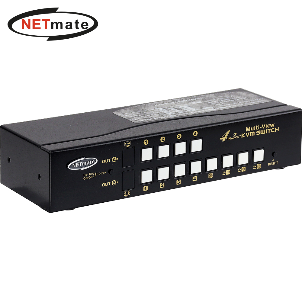 강원전자 넷메이트 Multi-View 듀얼 4K HDMI KVM 4:1 스위치(USB) NM-HKM4304D - 상품 이미지