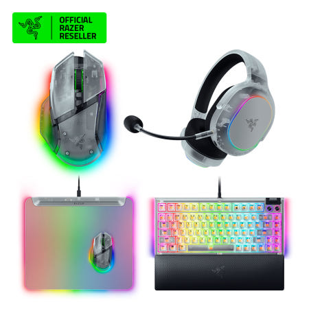 레이저코리아 팬텀 화이트 에디션 세트 (바실리스크 V3 Pro 35K+블랙 위도우 V4 75%+파이어플라이 V2 Pro+바라쿠다 X 크로마)