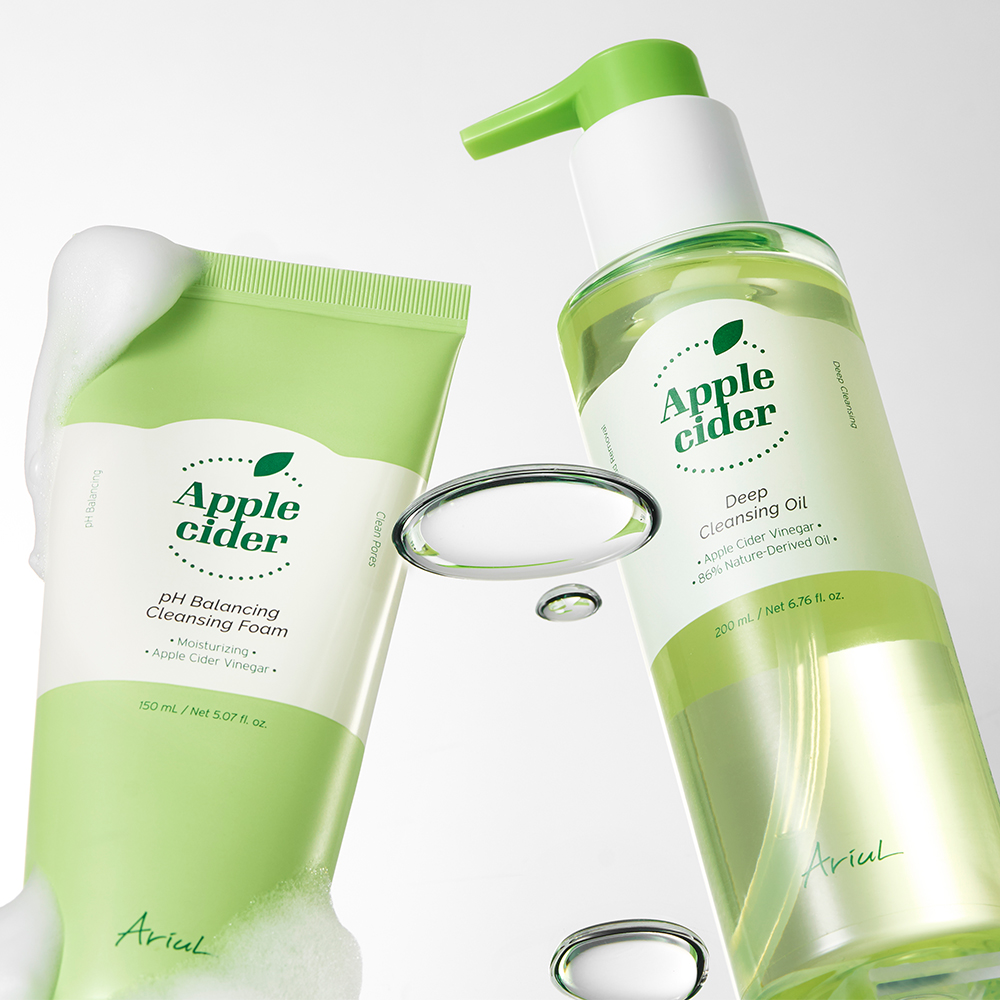 아리얼 애플사이다 클렌징 폼 150ml  + 오일 200ml 세트 - 상품 이미지