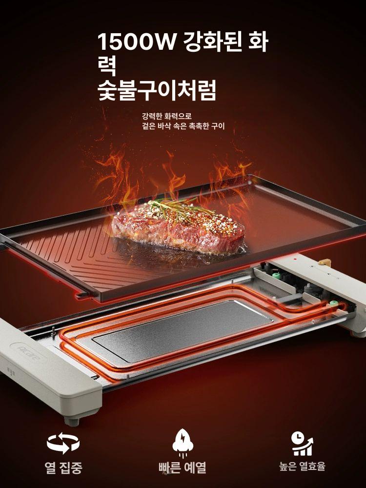 고기굽는철판 생선구이 돌판 불판 직화 전기그릴 냄새없는 미백 - 상세 이미지 4