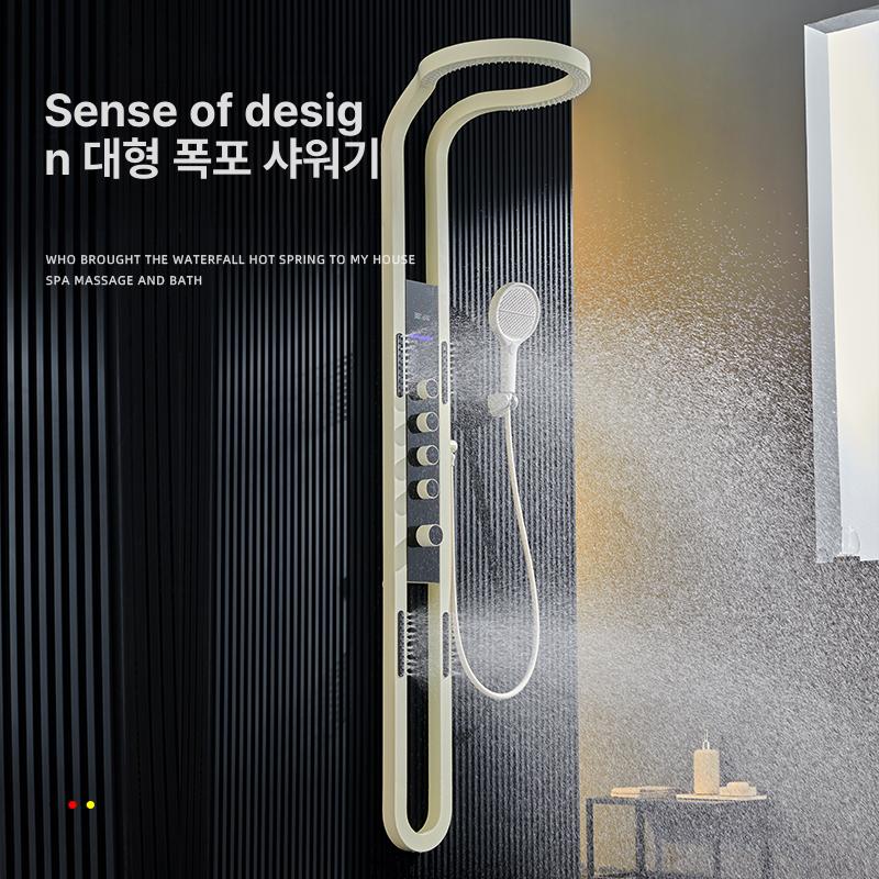 대형 버블폭풍샤워기헤드 세트 샤워기헤드 마사지 욕실용 스타일B건메탈그레이집중폭포+등분사마사지 - 상세 이미지 5