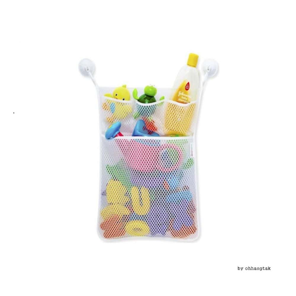 흡착 장난감 정리망 그물포켓 벽부착 아이 놀이감 수납 목욕탕 정리함 메쉬 보관 - 상품 이미지