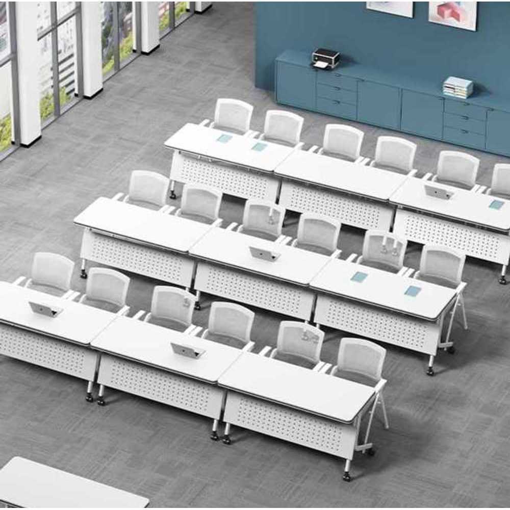회의용 접이식 강의실 테이블 공간절약 이동형 교육 120x40 직각 25MM - 상세 이미지 3