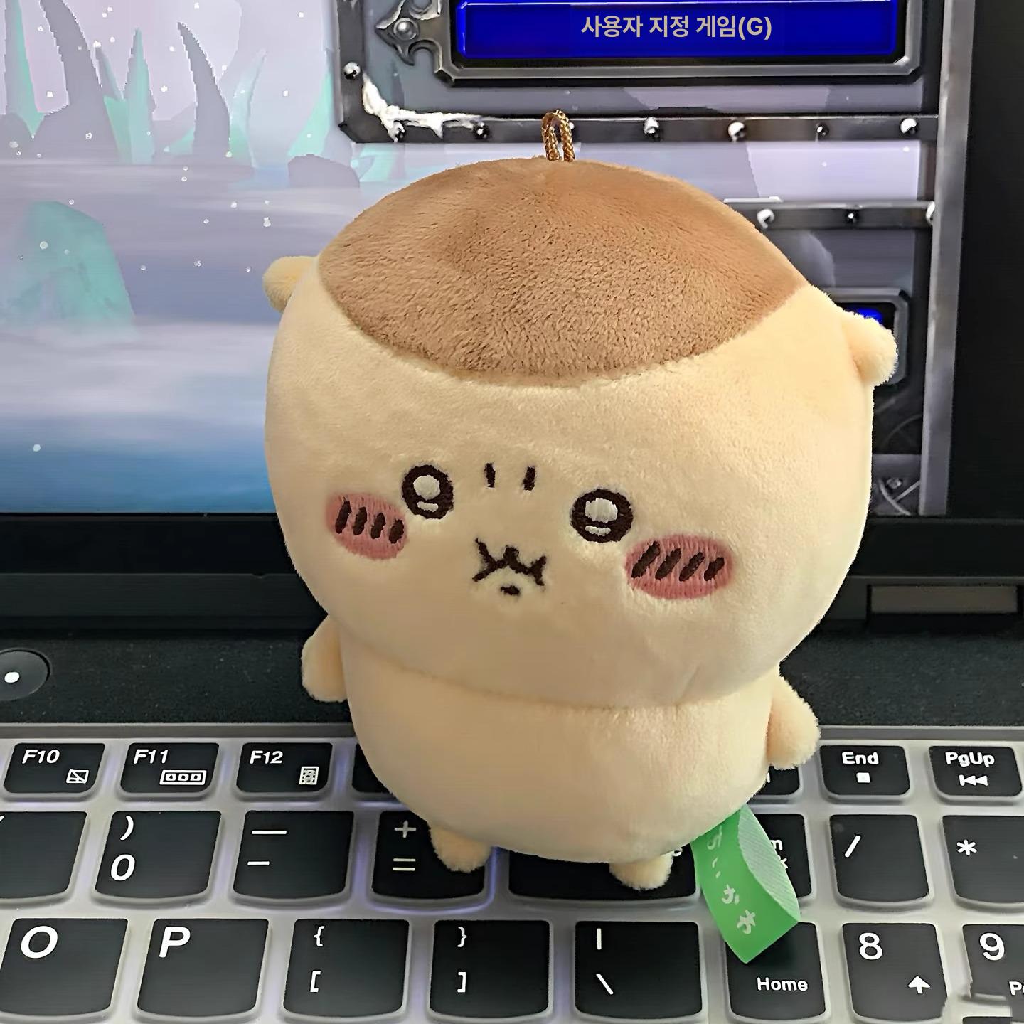 화난 치이카와 키링 부풀어 오른 인형 우사기 하치와레 가방 펜던트 먼작귀 - 상세 이미지 3