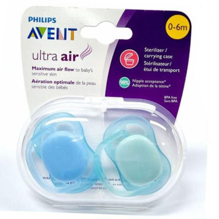 필립스 공갈쪽쪽이 BN 아벤트 쪽쪽이 울트라에어 공갈 블루 0-6개월