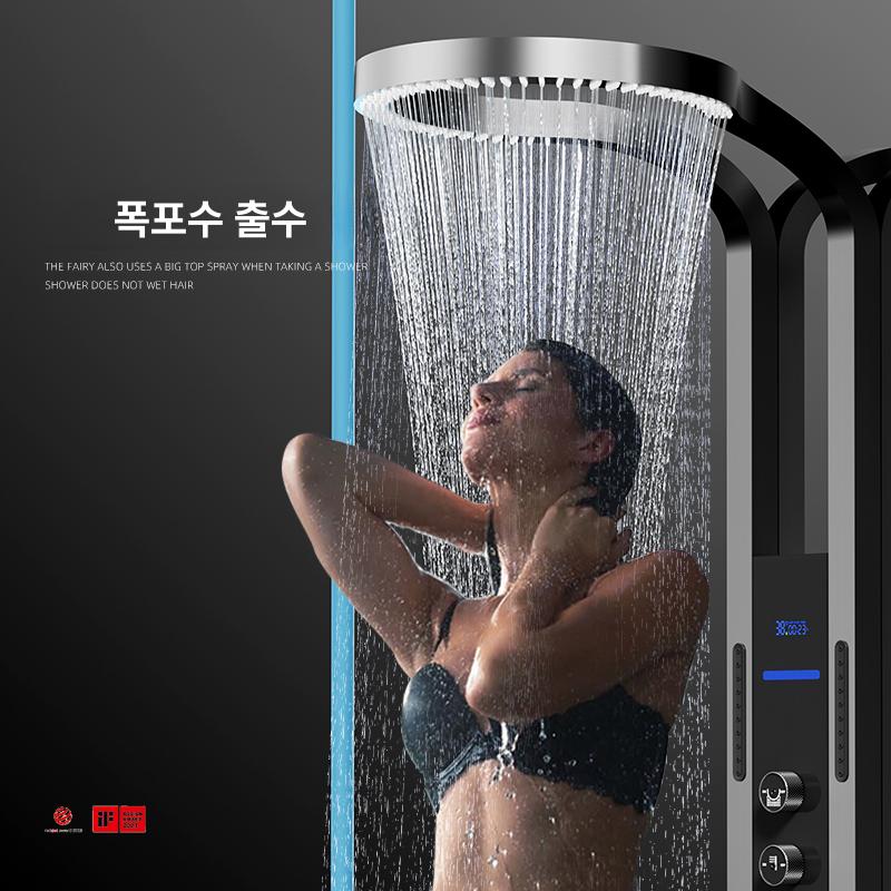 대형 버블폭풍샤워기헤드 세트 샤워기헤드 마사지 욕실용 스타일B건메탈그레이집중폭포+등분사마사지 - 상세 이미지 2