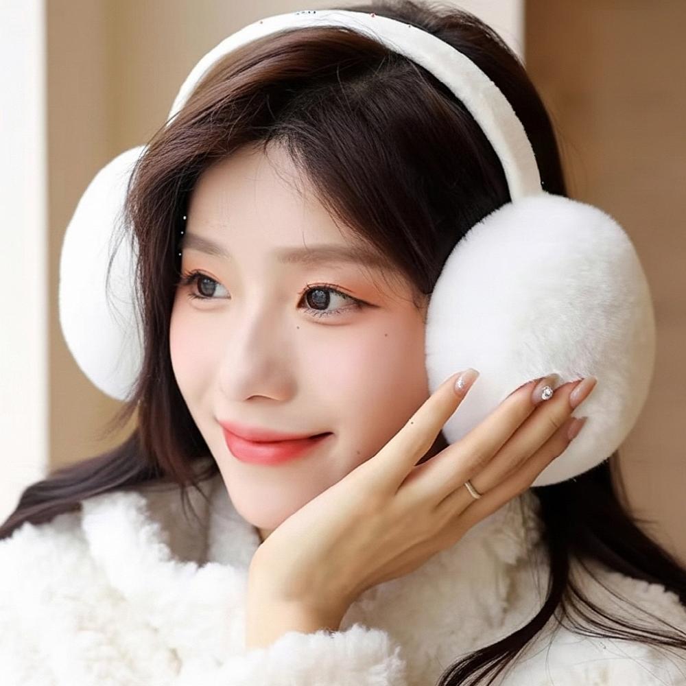 털귀마개 겨울 토끼털 방한 퓨어 벨벳 마카롱 여성 - 메인 이미지