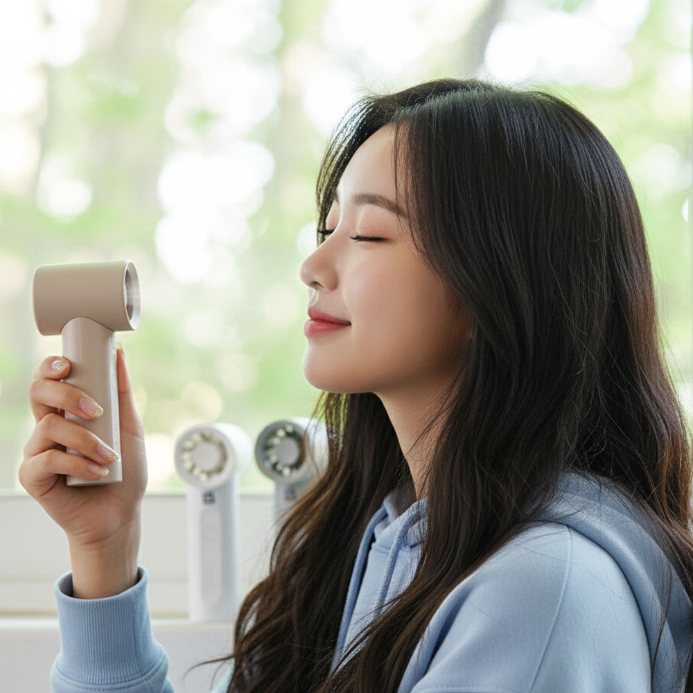라이브박스 대용량 배터리 무선 휴대용 미니 핸디 손 선풍기 초소형 제트 터보 손풍기 - 메인 이미지