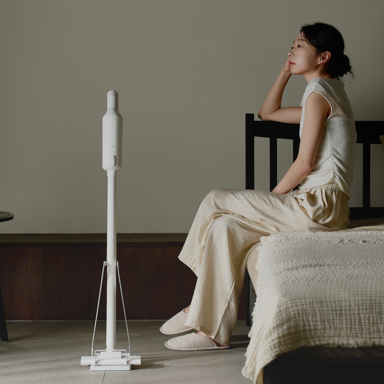 에어르 무선 미니 청소기 핸디 소형 원룸 머리카락 가벼운 더 그램 크림베이지, 풀패키지