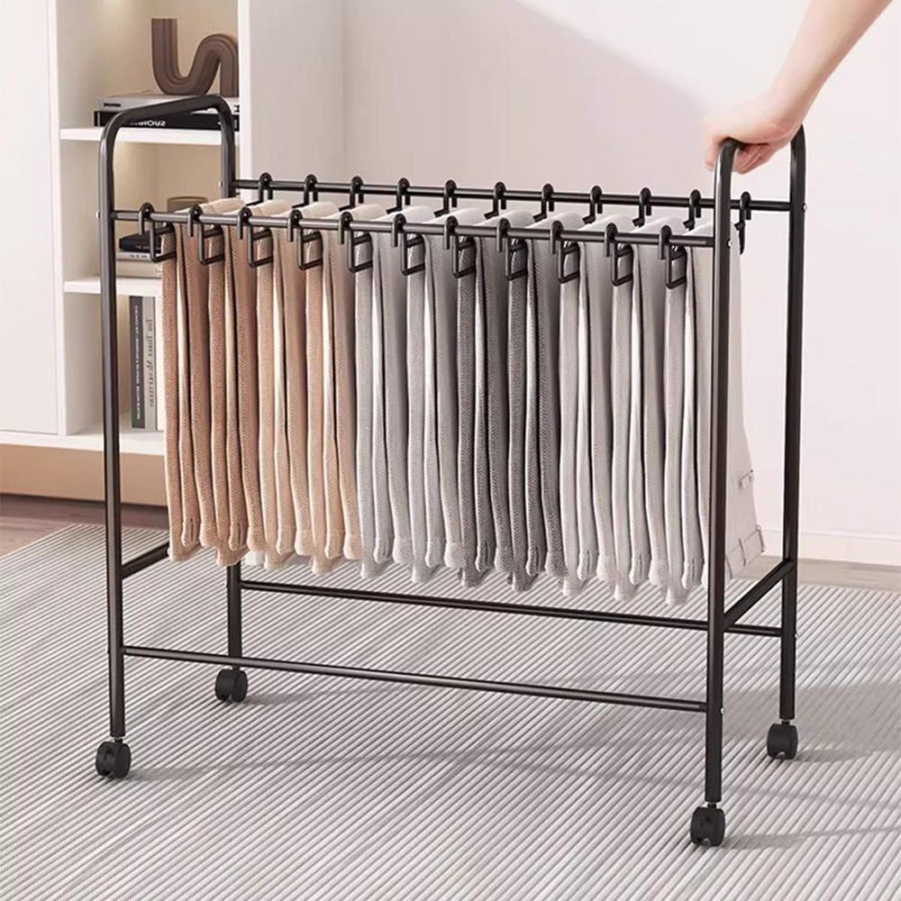 바퀴달린 빨래건조대 원룸 수건 미니 자취생 좁은집 아기 이불 바지 이미지 8