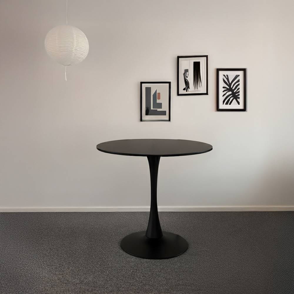 플로윙 블랙 원형 1인 2인 테이블 프리미엄 식탁 체어 세트 600