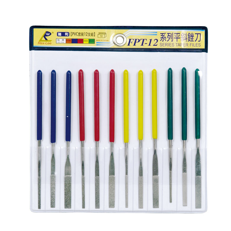 렉스리 다이아몬드줄 야스리 니들 테퍼파일 12pcs FPT-12 - 상품 이미지