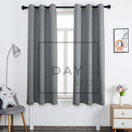데이슬롯 아일릿 암막커튼 2p 117x160cm 그레이 커튼암막