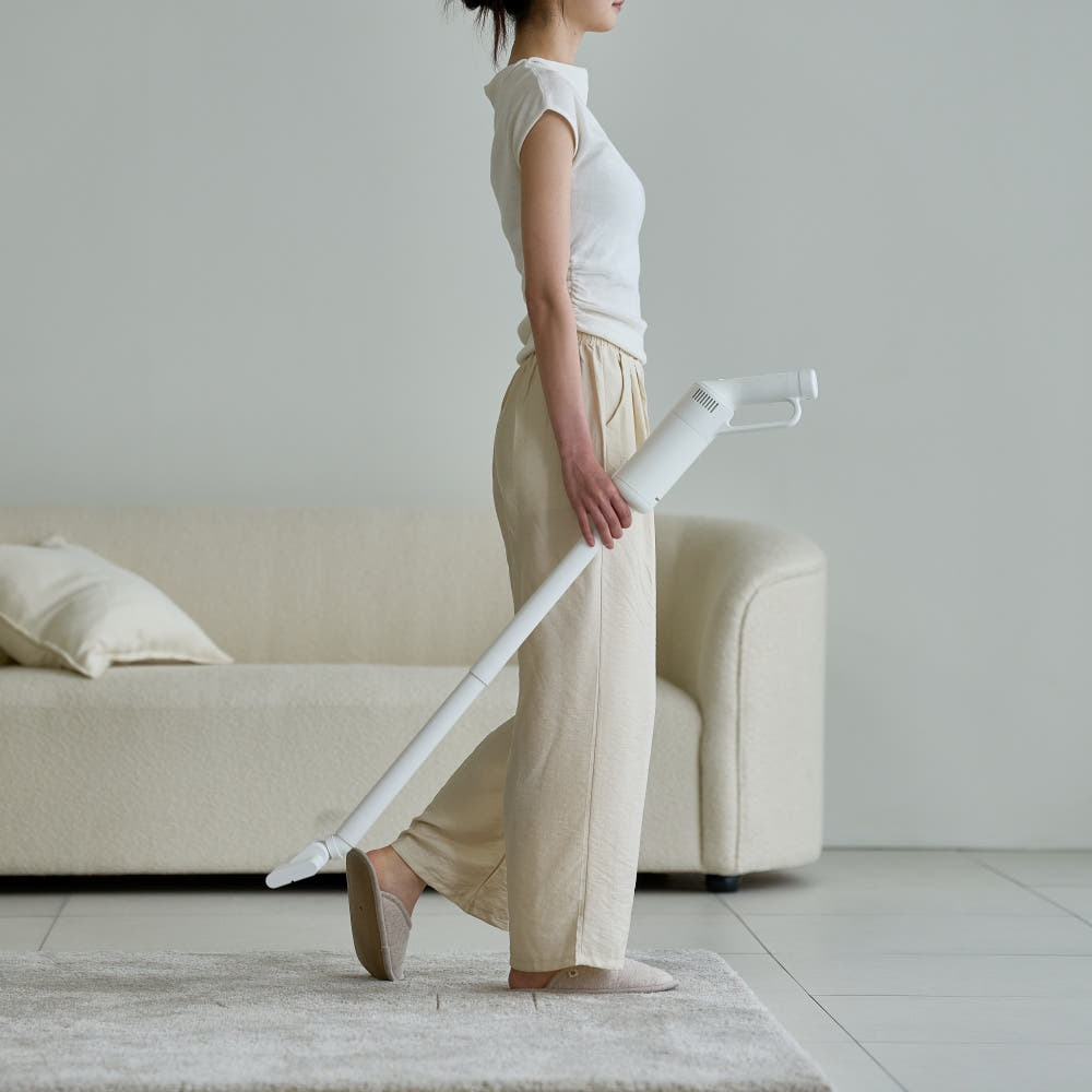 에어르 무선 미니 청소기 핸디 소형 원룸 머리카락 가벼운 더 그램 크림베이지, 풀패키지