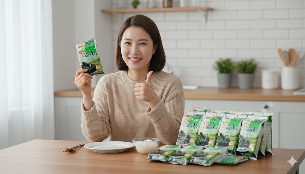 광천해저김 광천녹차김 4g 90개 1박스 파래 재래 올리브 가정용 식당식자 도매가 이미지 6