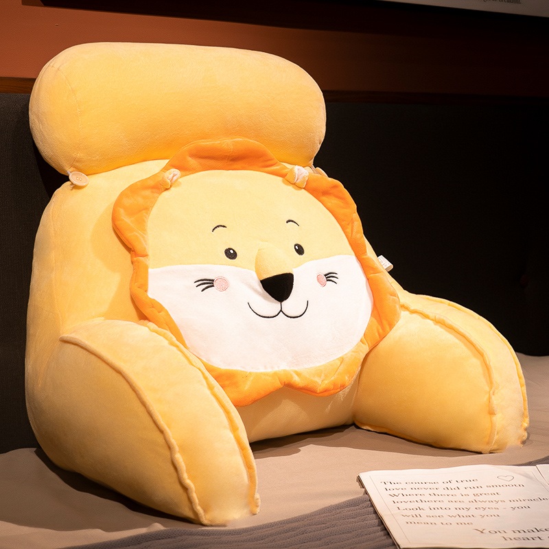 등받이쿠션 의자허리받침 등 허리 쿠션 침대 세모 삼각 편한 자세 사자 60x35x20cm - 상품 이미지