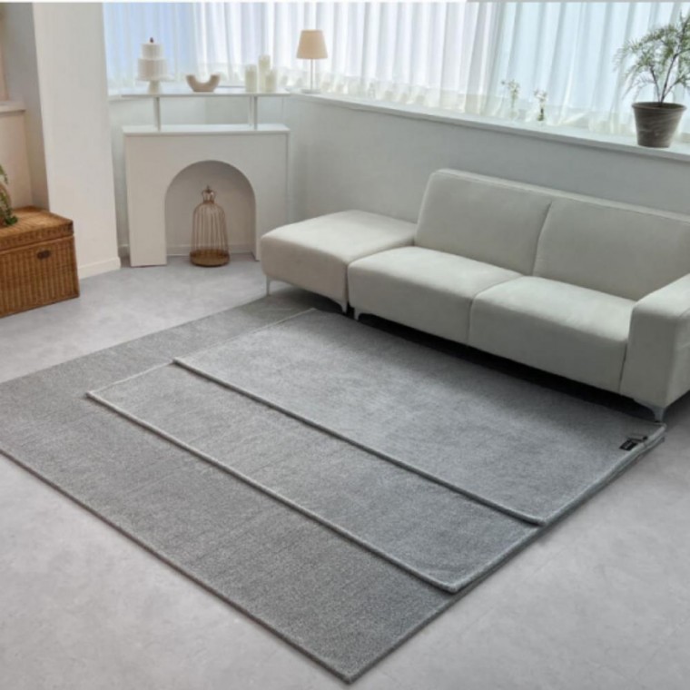 워셔블 EMF 캠핑 원난방 사계절 그레이153x200 전기요 카페트러그 전기장판 전기매트 구 들장