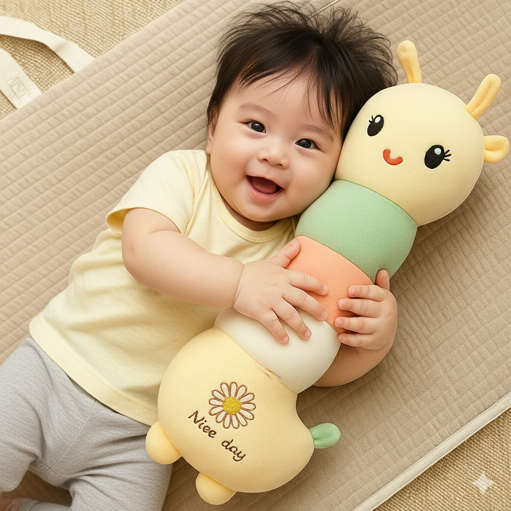 이리야 아기쿠션 롱 바디필로우 옆잠배게 꿀잠 애착인형 모찌 기린 동물 봉제인형 이미지 8