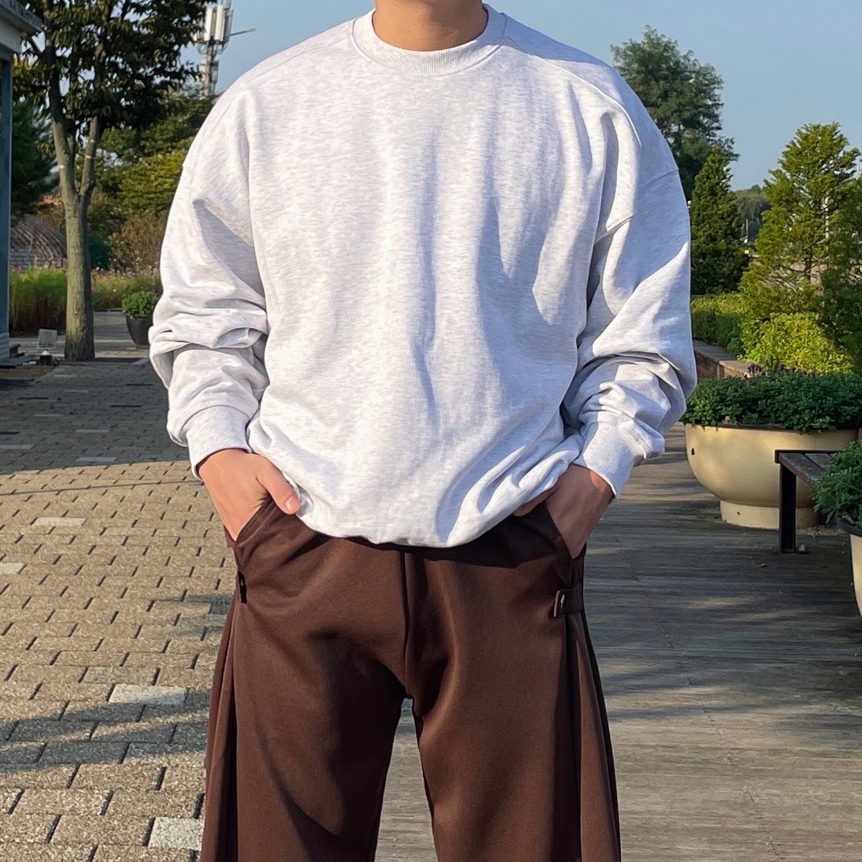 헤비웨이트 오버핏맨투맨 무지맨투맨 - 상품 이미지