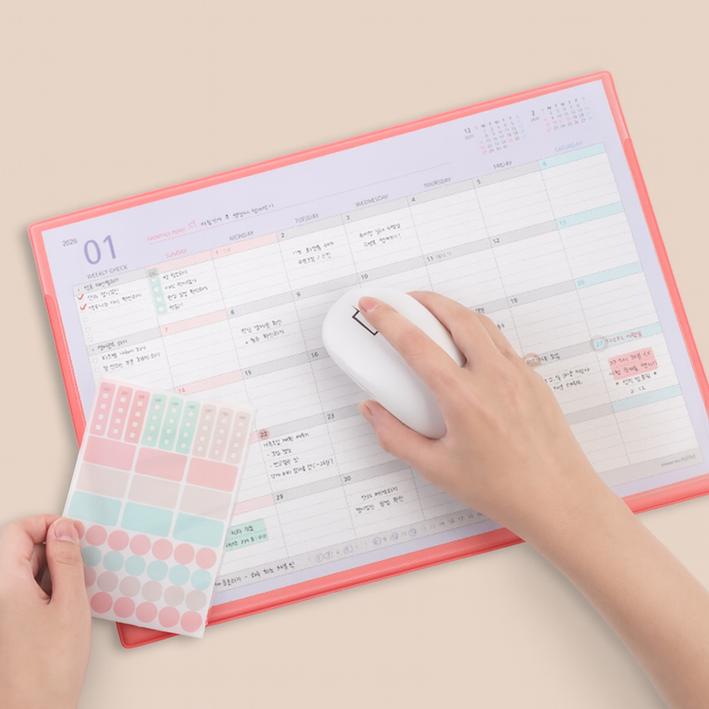 2026년 먼슬리 데스크매트 월간 달력 스케줄러 책상 마우스패드 캘린더 플래너 상세 이미지 2