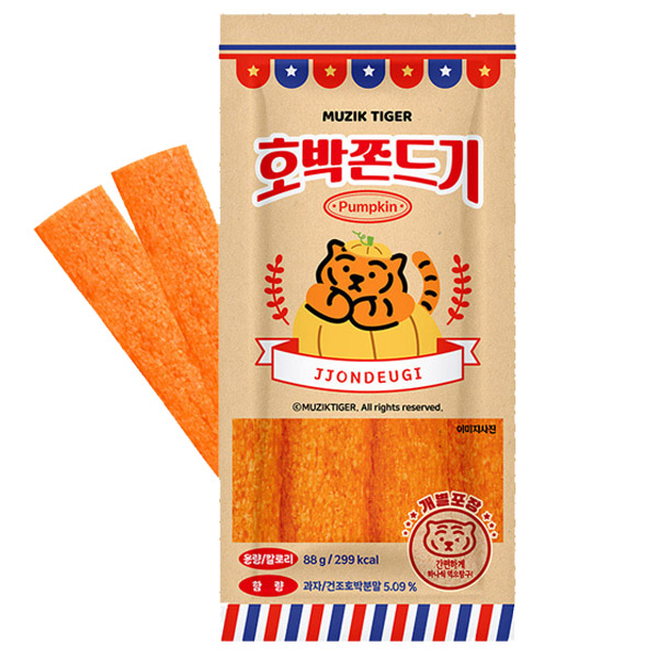 무직타이거 호박 쫀드기 88g 추억의 쫀디기 - 메인 이미지