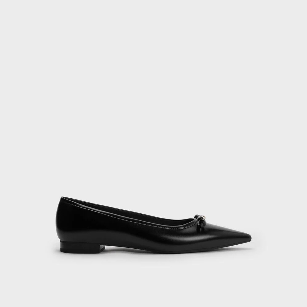 [찰스앤키스] 보우 메탈릭 악센트 포인티드 토 발레 플랫 2colors CK1-70381169 - 상세 이미지 2