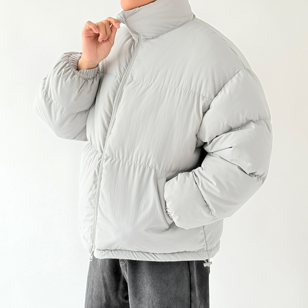 남성 겨울 웰론패딩점퍼 오버핏 방한 데일리룩 숏패딩 그레이, FREE(One size) 이미지 6