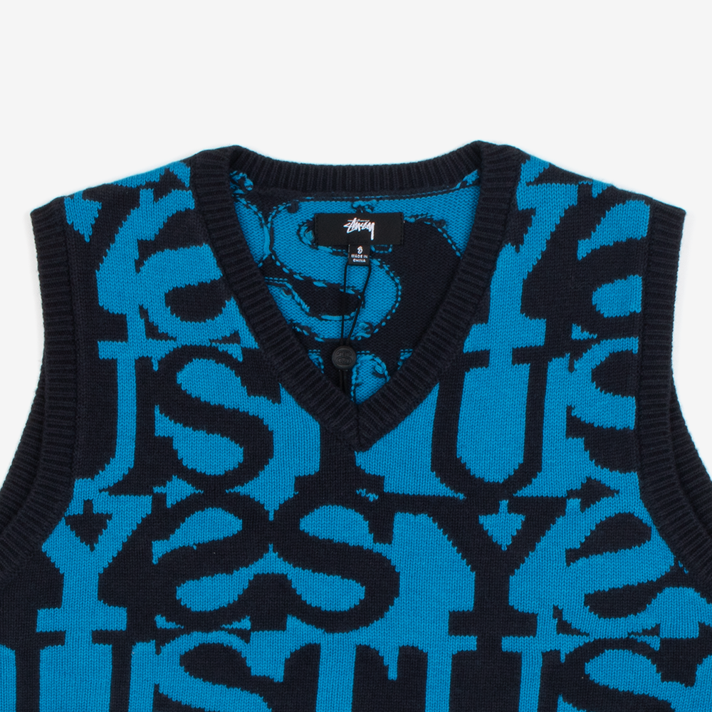 스투시 STACKED SWEATER VEST 베스트 117192-DARKNAVY - 상세 이미지 3