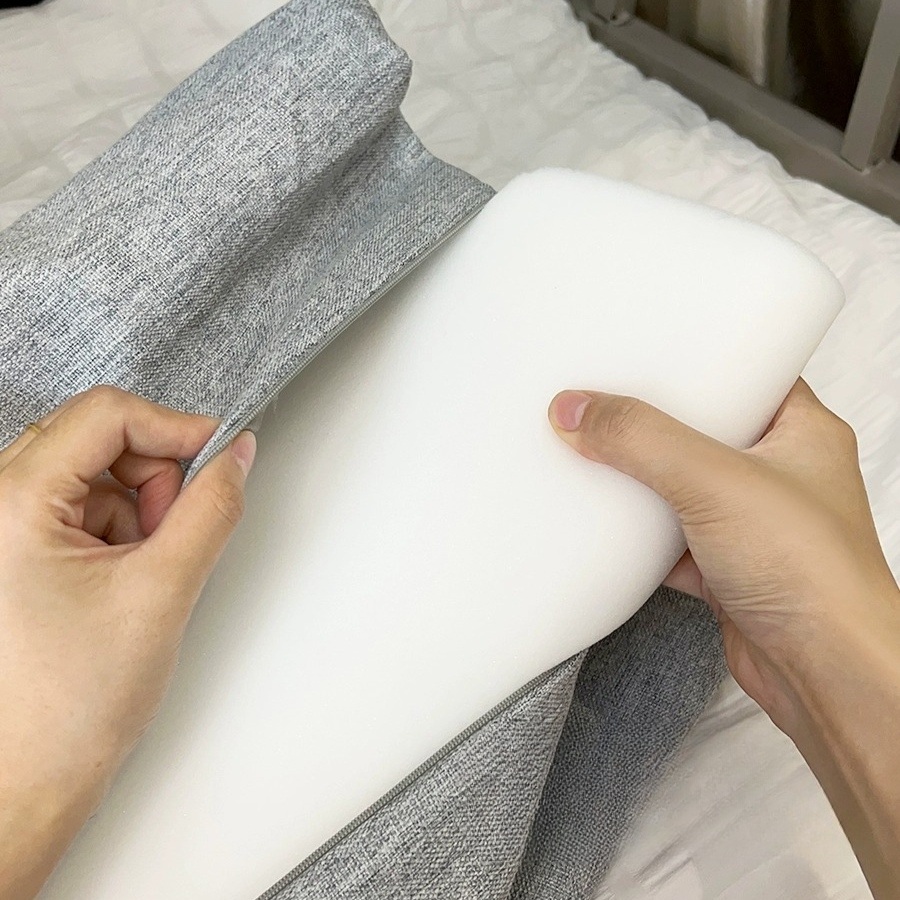 침대가드 침대 난간 쿠션 가드 낙상방지 등받이 안전 걸이형 회색 린넨 80cm 25cm - 상세 이미지 5