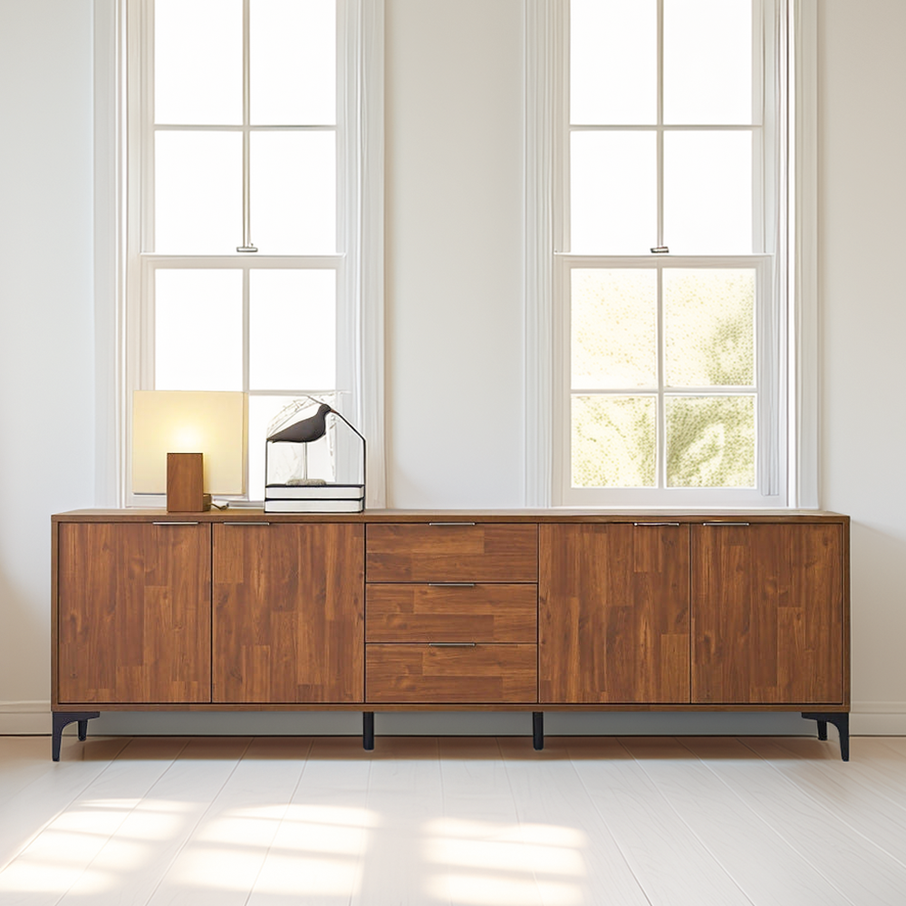 포니 높은거실장 75인치 85인치 티비장 tv다이서랍장 장식장 2100x400x646, 멀바우