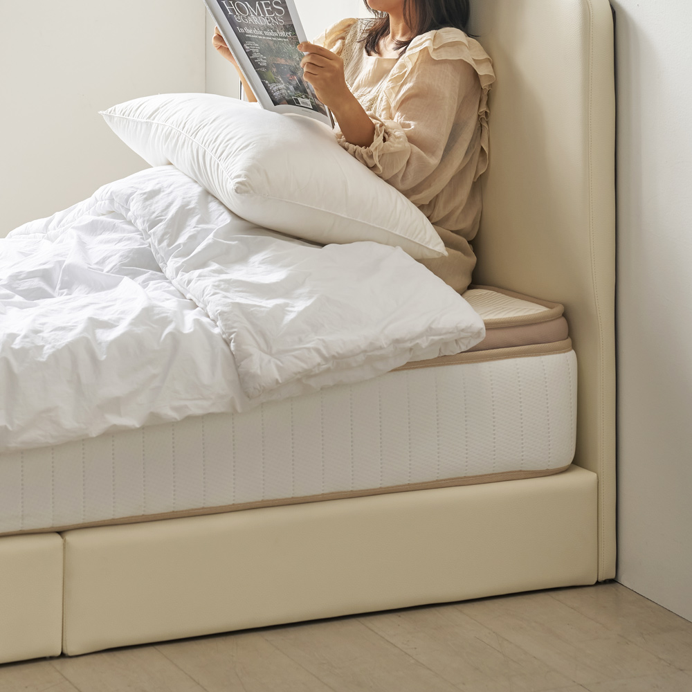 베이론 작은방 가죽 호텔식 신혼 부부 침대프레임 S(싱글), 라이트그레이