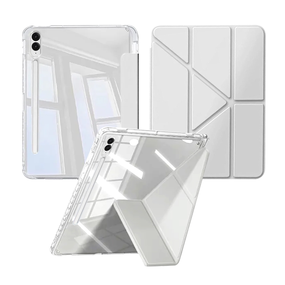 갤럭시탭 S10 플러스 케이스 투명 커버 S펜수납 Y형 그레이, 탭 S10+ - 상품 이미지