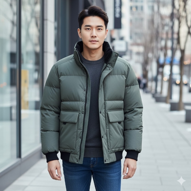 [무료반품] MILLET 밀레아웃도어 겨울 남성 발열안감 바람막이 구스다운 패딩점퍼 카키, 100 - 상품 이미지