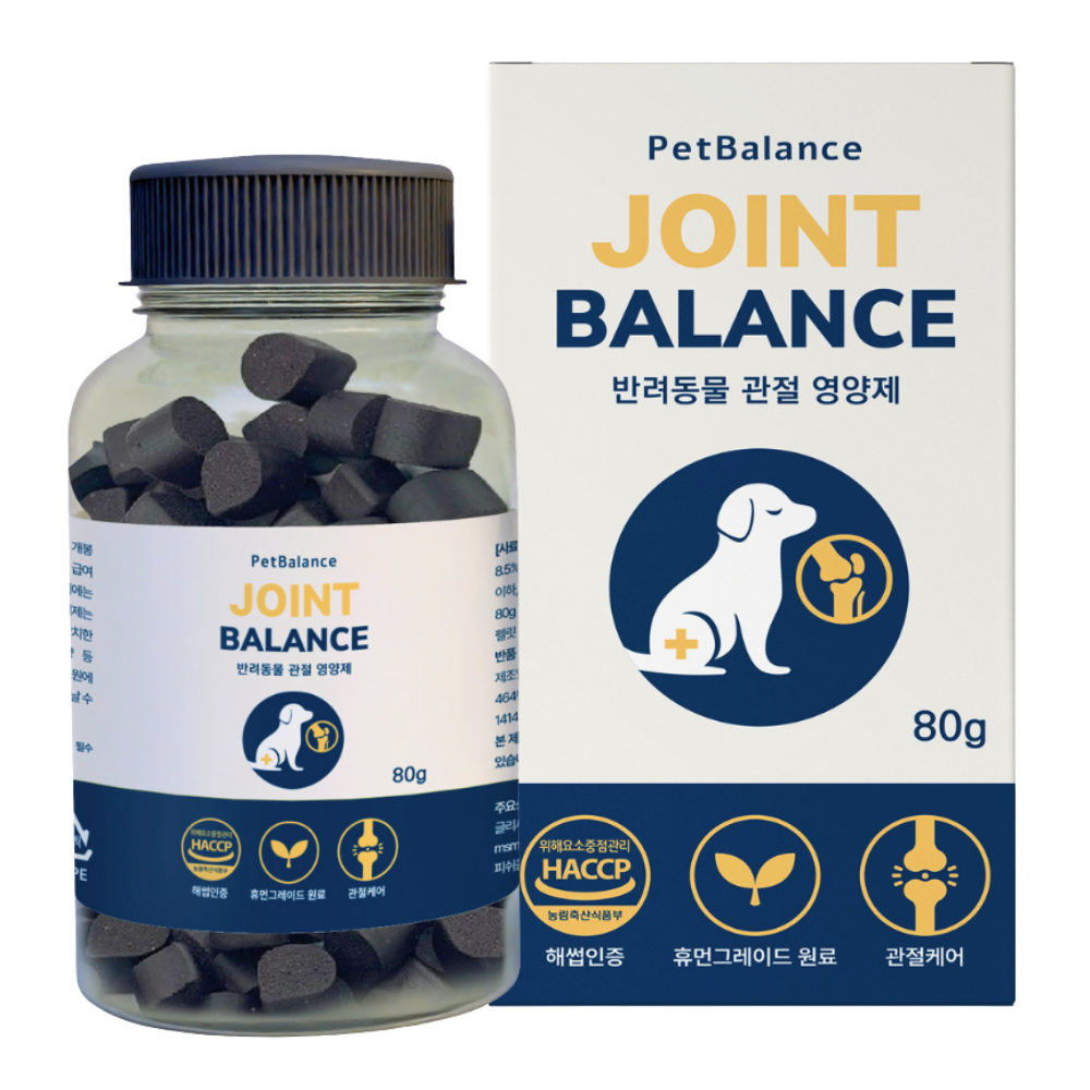 강아지 관절 슬개골 영양제 펫밸런스 조인트밸런스 80정 80g, 1개 제품 이미지