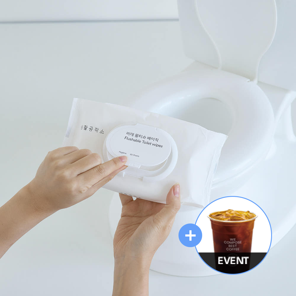 생활공작소 비데 물티슈 베이직 100매 10개