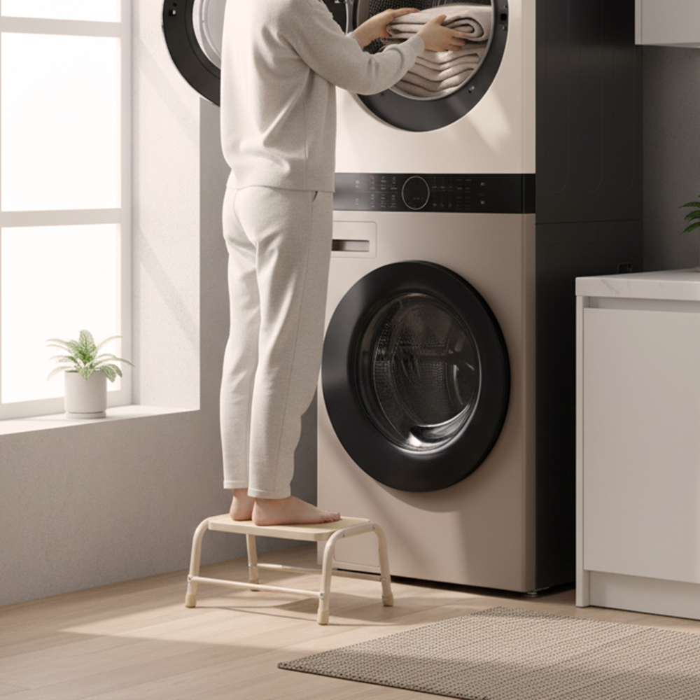 로티홈시스 사다리 가정용 A형 1단 미니 이동식 작업 발판 계단 SL1 아이보리