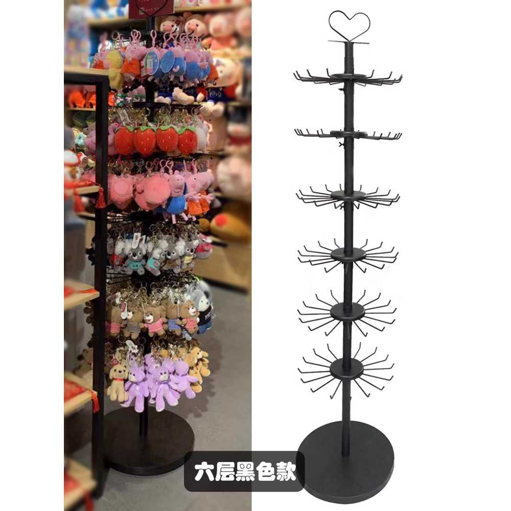 악세사리 진열대 회전 바닥형 인형 키링 디스플레이 랙 6단 - 상세 이미지 4