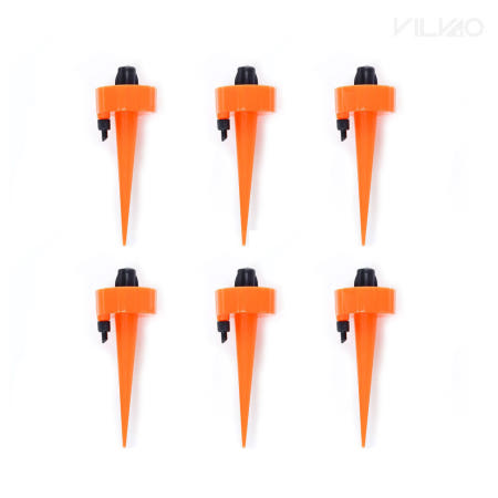 빌바오 과습방지 화분 자동급수기 6P세트 오렌지 페트병급수기 화분관수도구