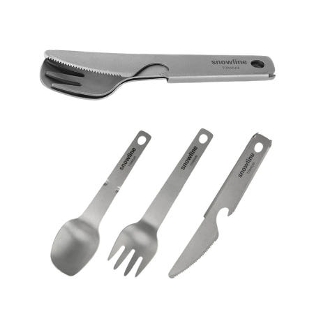 스노우라인 티타늄 미니 커틀러리 세트 캠핑 등산 백패킹 아웃도어 초경량 휴대용 수저