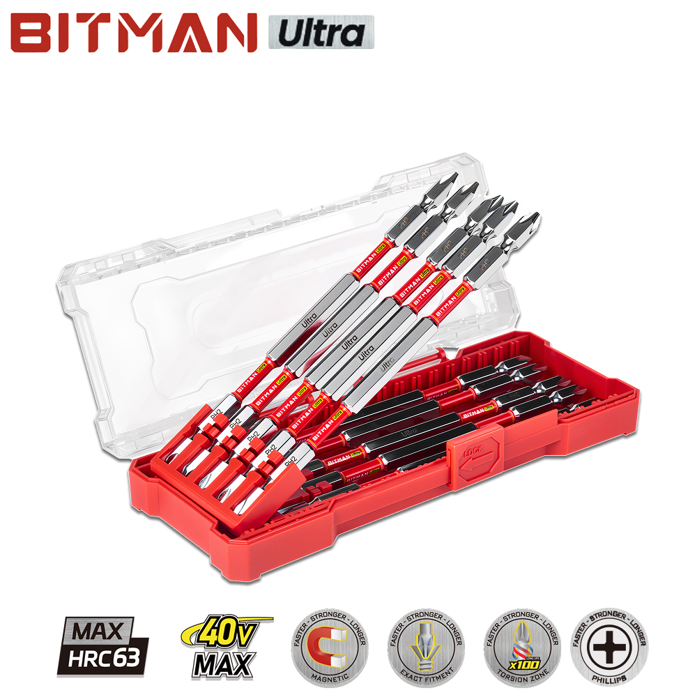 비트맨 비트 울트라 150mm HRC63 토션 임팩 드릴 십자 PH2 BPH2150 1세트 - 상품 이미지