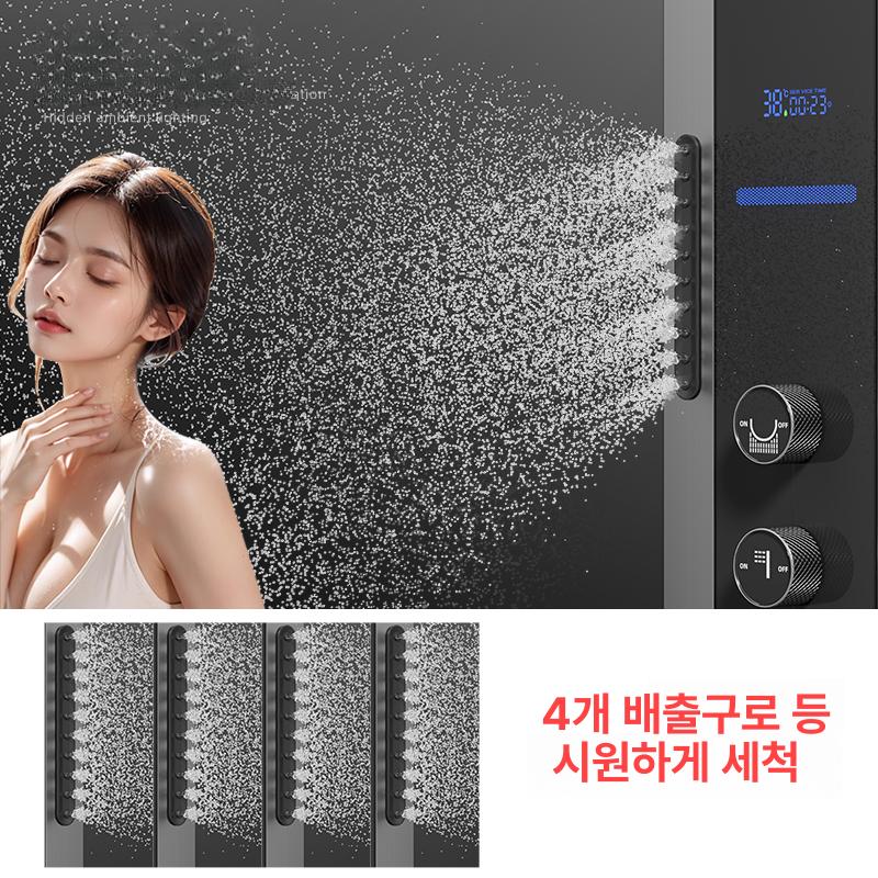 대형 버블폭풍샤워기헤드 세트 샤워기헤드 마사지 욕실용 스타일B건메탈그레이집중폭포+등분사마사지 - 상세 이미지 3