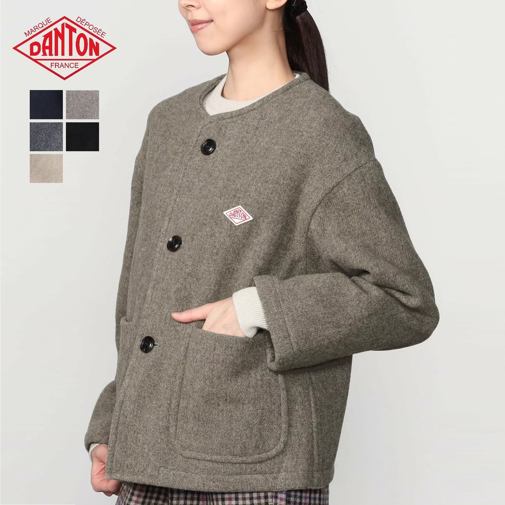 단톤 울 라이트 파일 카라리스 여성 재킷 DT-A0013WLP 25FW H-BEIGE 36 - 상품 이미지