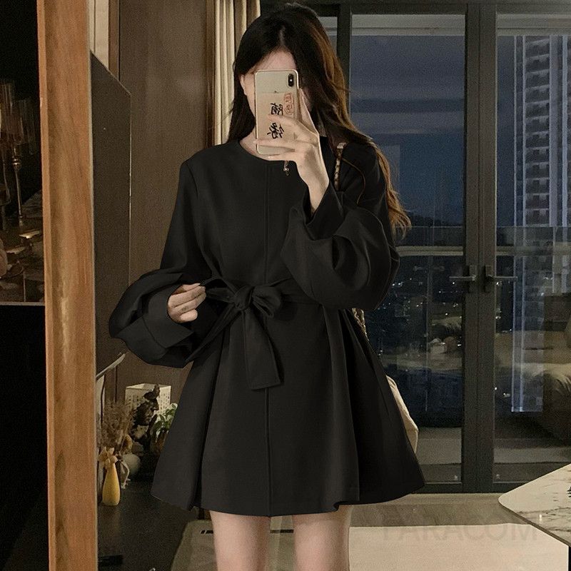 여성용 레이스 허리 루즈핏 바람막이 재킷 가을철 여성 윈드브레이커 다용도 편안한 착용감 캐주얼 아우터 - 상세 이미지 3